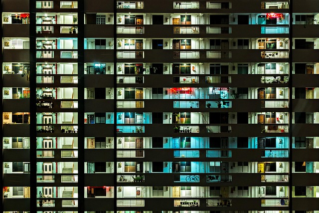 Modern apartment building constructed with beton celular autoclavizat blocks