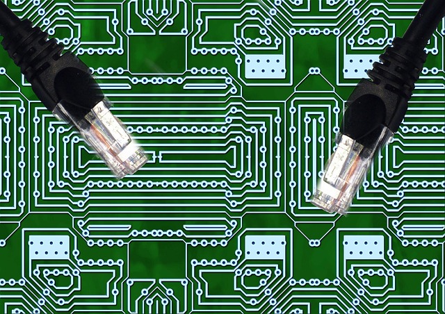 Illustration of a network cable connecting two computers for fast local file transfer